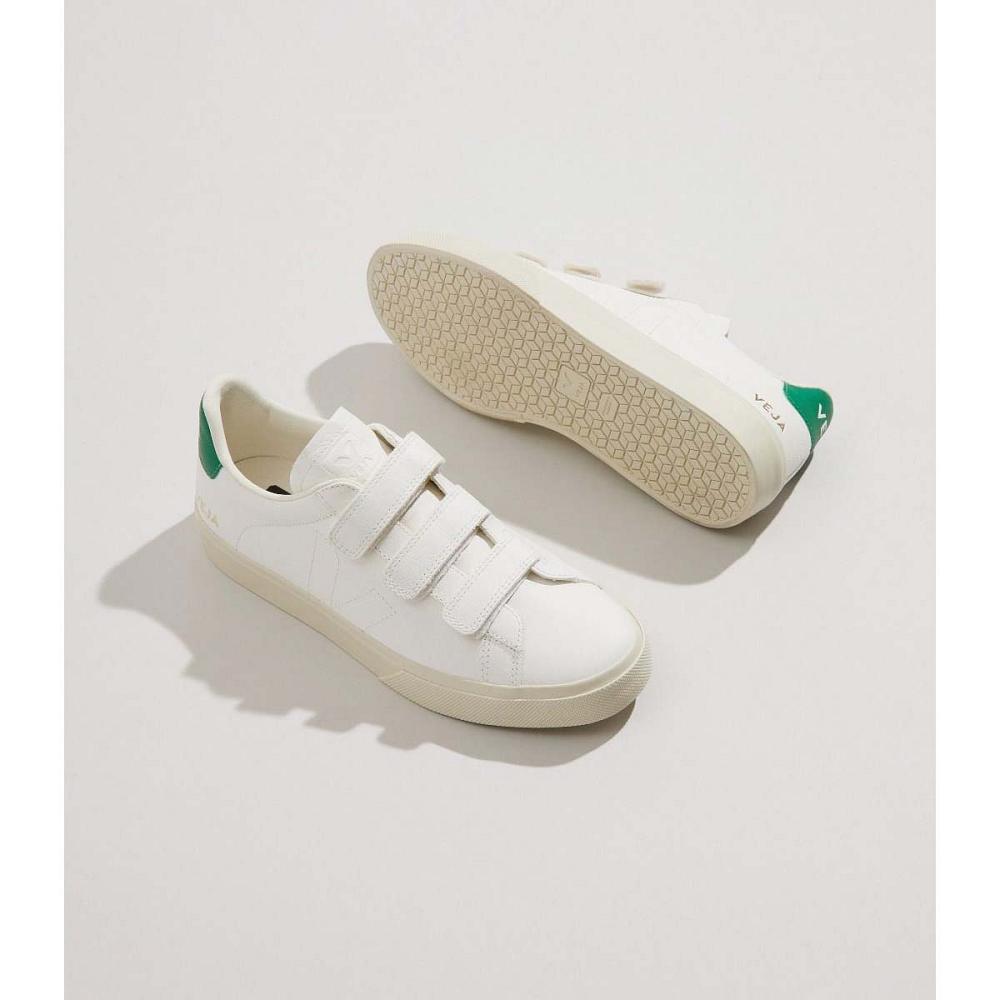 Veja RECIFE CHROMEFREE Women's Sneakers White/Green | NZ 626AHK